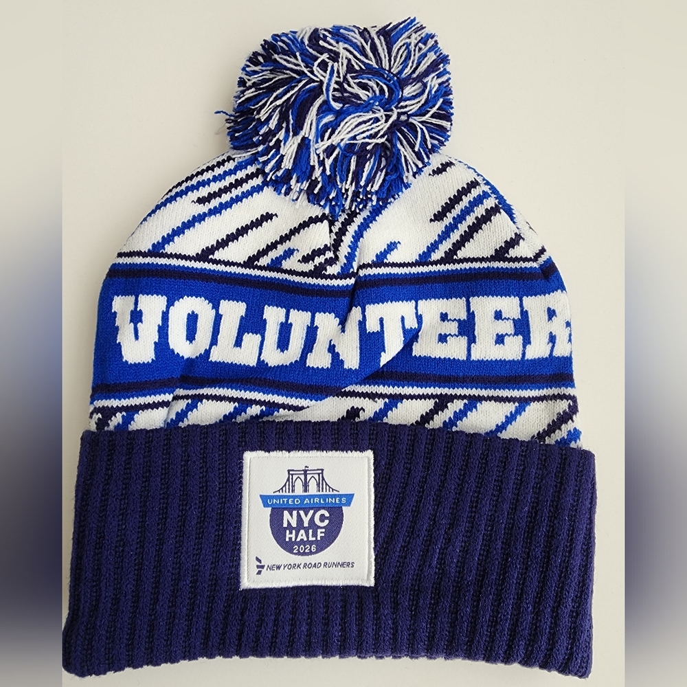 New Balance United Airlines NYC Half 2026 Volunteer Pom PomBeanie - Blue & White